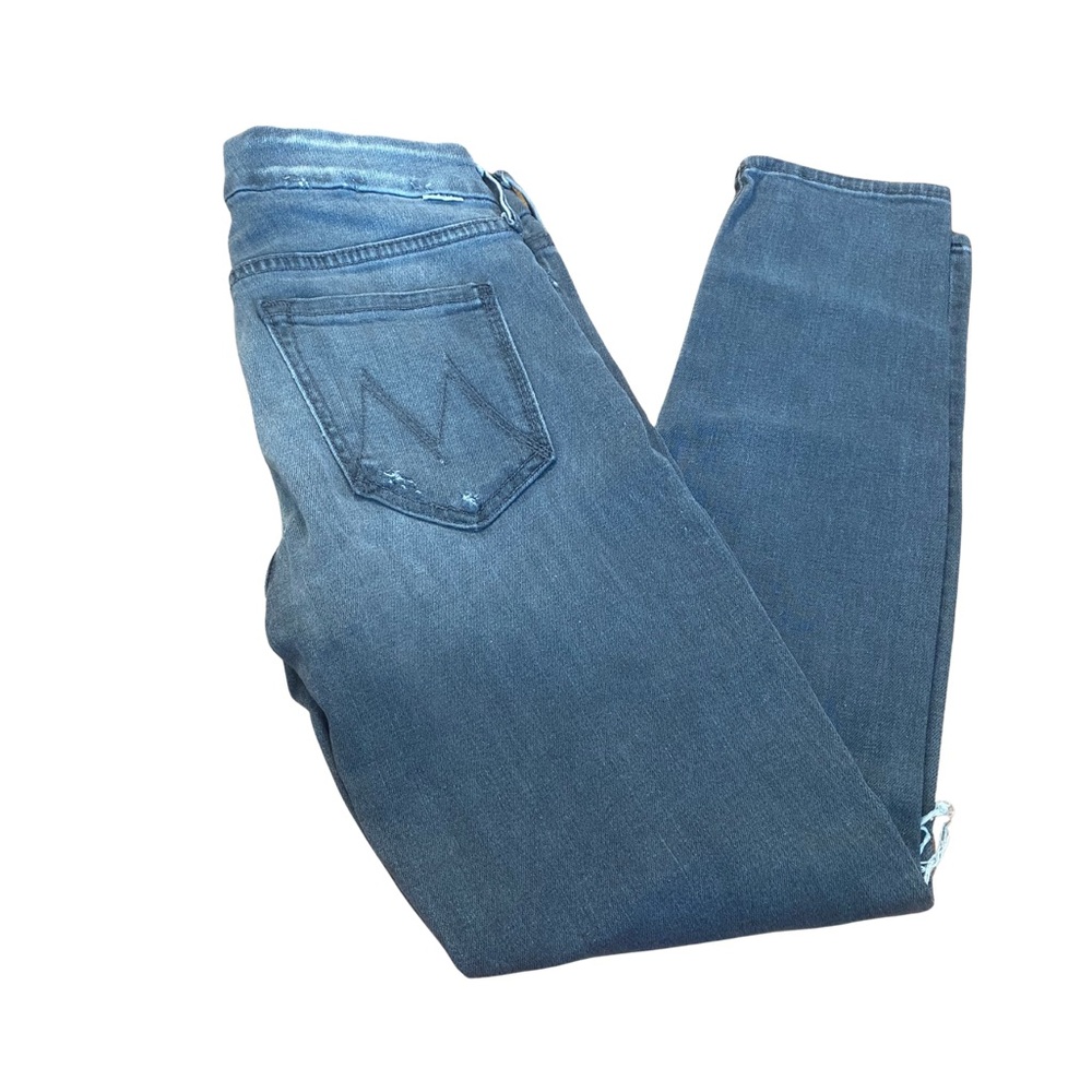 MOTHER Gray High-Rise Slim Jeans